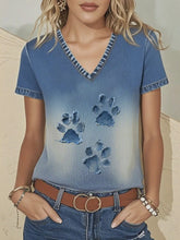 Damen Jeans-Pfote T-Shirt